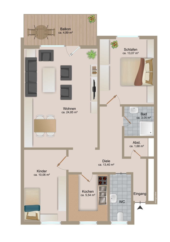 Grundriss Etagenwohnung Sachsenheim