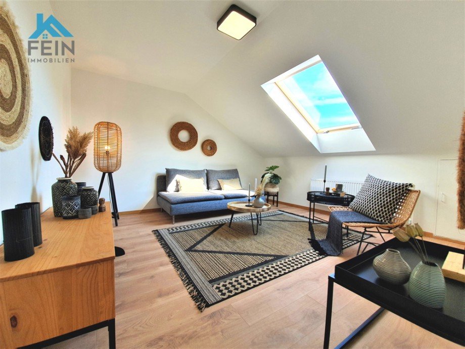 Wohnzimmer Dachgeschosswohnung Wiernsheim / Pinache