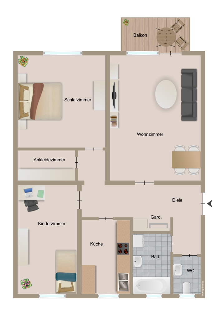 Grundriss Etagenwohnung Eberdingen / Hochdorf