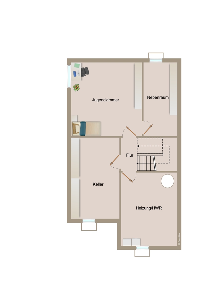 Grundriss UG Doppelhaush�lfte Kernen im Remstal / Stetten