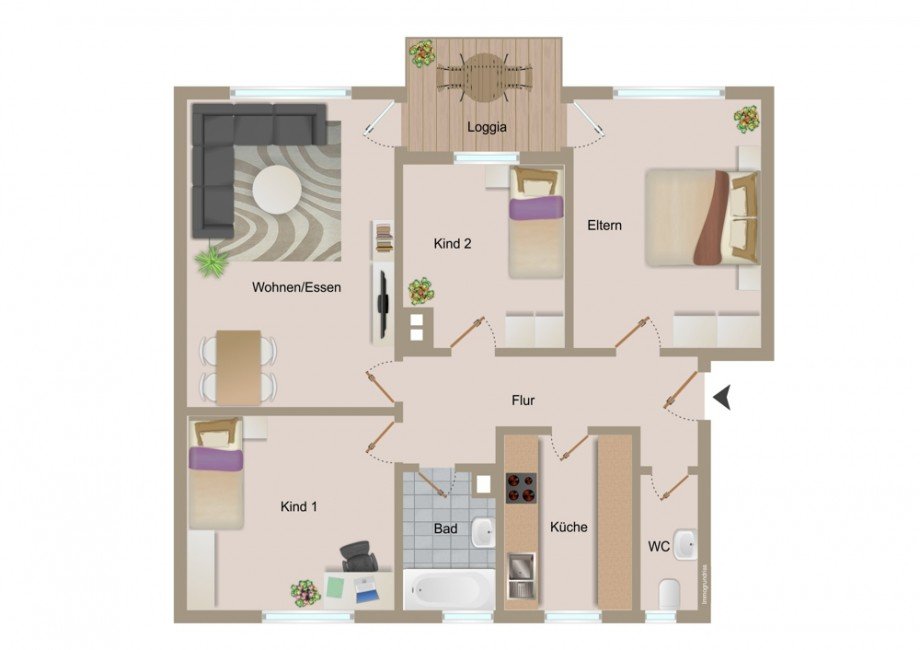 Grundriss Etagenwohnung Ludwigsburg / Eglosheim