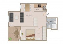 Erdgeschoss Gem�tliche 2-Zimmerwohnung mit sch�ner Aussicht