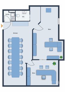 Grundriss Moderne B�rofl�che in einem gepflegten Gesch�ftsgeb�ude